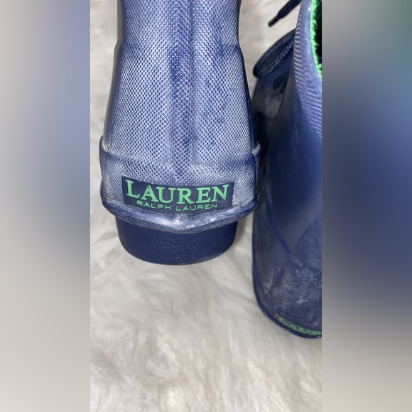 Womens Lauren Ralph Lauren Mikenna Short Lace Up Rain Boots - Blue Matte - Picture 9 of 9